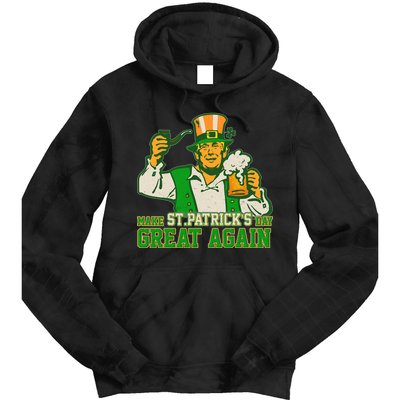 Funny Trump Make St Patrick's Day Great Again Tie Dye Hoodie