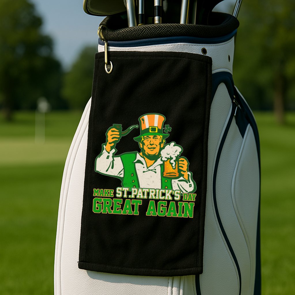 Funny Trump Make St Patrick's Day Great Again Golf Towel