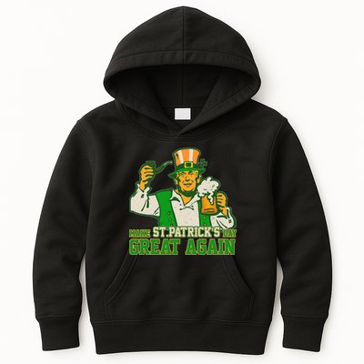 Funny Trump Make St Patrick's Day Great Again Kids Hoodie