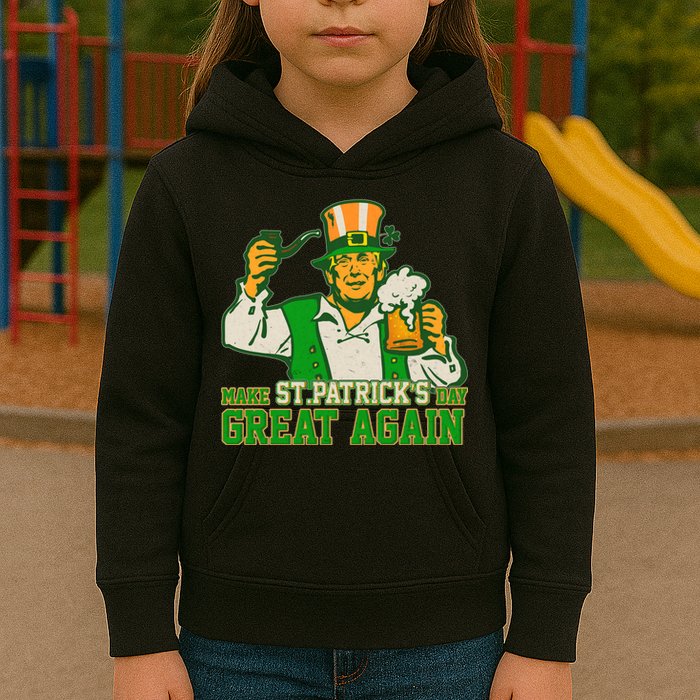 Funny Trump Make St Patrick's Day Great Again Kids Hoodie