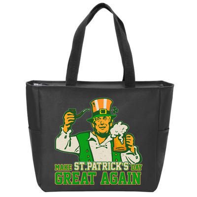 Funny Trump Make St Patrick's Day Great Again Zip Tote Bag