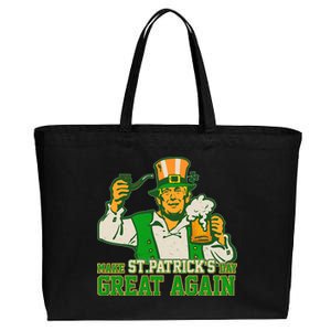 Funny Trump Make St Patrick's Day Great Again Cotton Canvas Jumbo Tote