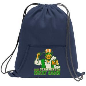 Funny Trump Make St Patrick's Day Great Again Sweatshirt Cinch Pack Bag