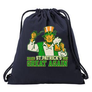 Funny Trump Make St Patrick's Day Great Again Drawstring Bag