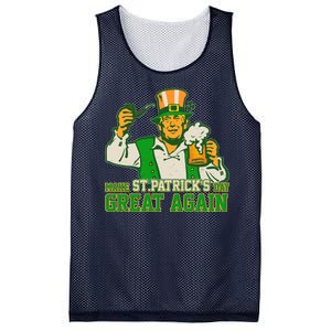 Funny Trump Make St Patrick's Day Great Again Mesh Reversible Basketball Jersey Tank