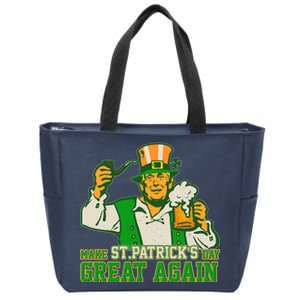 Funny Trump Make St Patrick's Day Great Again Zip Tote Bag