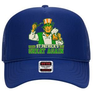 Funny Trump Make St Patrick's Day Great Again High Crown Mesh Back Trucker Hat