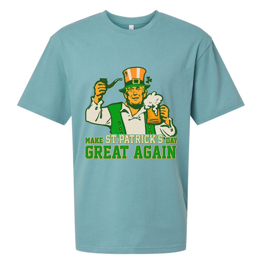 Funny Trump Make St Patrick's Day Great Again Sueded Cloud Jersey T-Shirt
