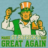 Funny Trump Make St Patrick's Day Great Again Sueded Cloud Jersey T-Shirt