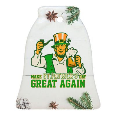 Funny Trump Make St Patrick's Day Great Again Ceramic Bell Ornament