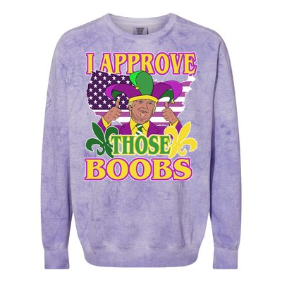 Funny Trump Mardi Gras Boobs Colorblast Crewneck Sweatshirt