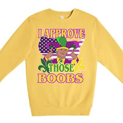 Funny Trump Mardi Gras Boobs Premium Crewneck Sweatshirt