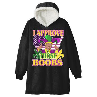 Funny Trump Mardi Gras Boobs Hooded Wearable Blanket