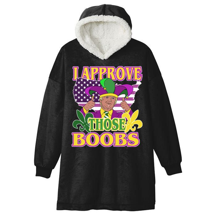 Funny Trump Mardi Gras Boobs Hooded Wearable Blanket