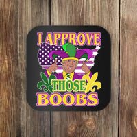 Funny Trump Mardi Gras Boobs Coaster