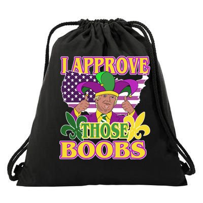 Funny Trump Mardi Gras Boobs Drawstring Bag