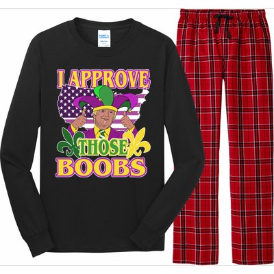 Funny Trump Mardi Gras Boobs Long Sleeve Pajama Set