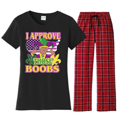 Funny Trump Mardi Gras Boobs Women's Flannel Pajama Set