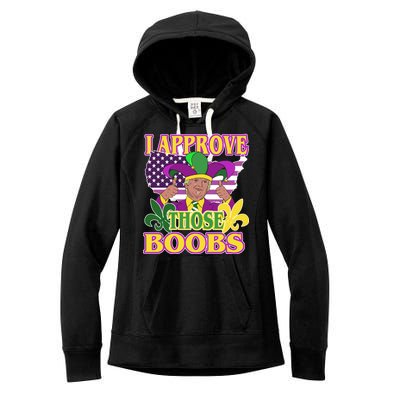 Funny Trump Mardi Gras Boobs Women's Fleece Hoodie