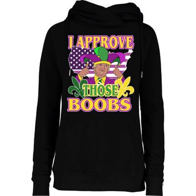 Funny Trump Mardi Gras Boobs Womens Funnel Neck Pullover Hood