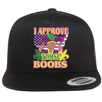 Funny Trump Mardi Gras Boobs Flat Bill Trucker Hat