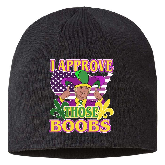 Funny Trump Mardi Gras Boobs Sustainable Beanie