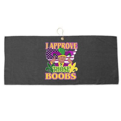 Funny Trump Mardi Gras Boobs Large Microfiber Waffle Golf Towel