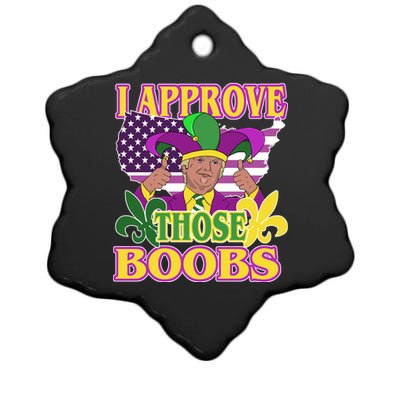 Funny Trump Mardi Gras Boobs Ceramic Star Ornament