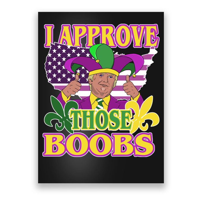 Funny Trump Mardi Gras Boobs Poster