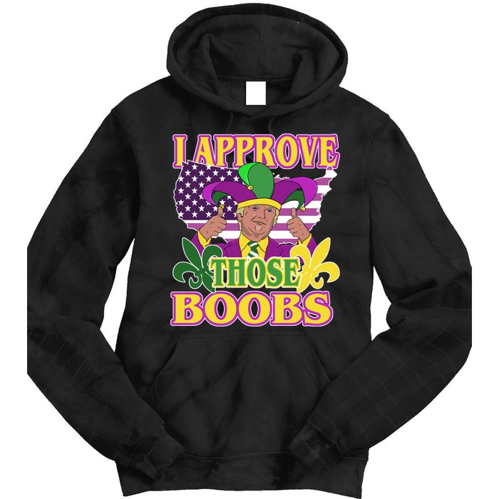 Funny Trump Mardi Gras Boobs Tie Dye Hoodie