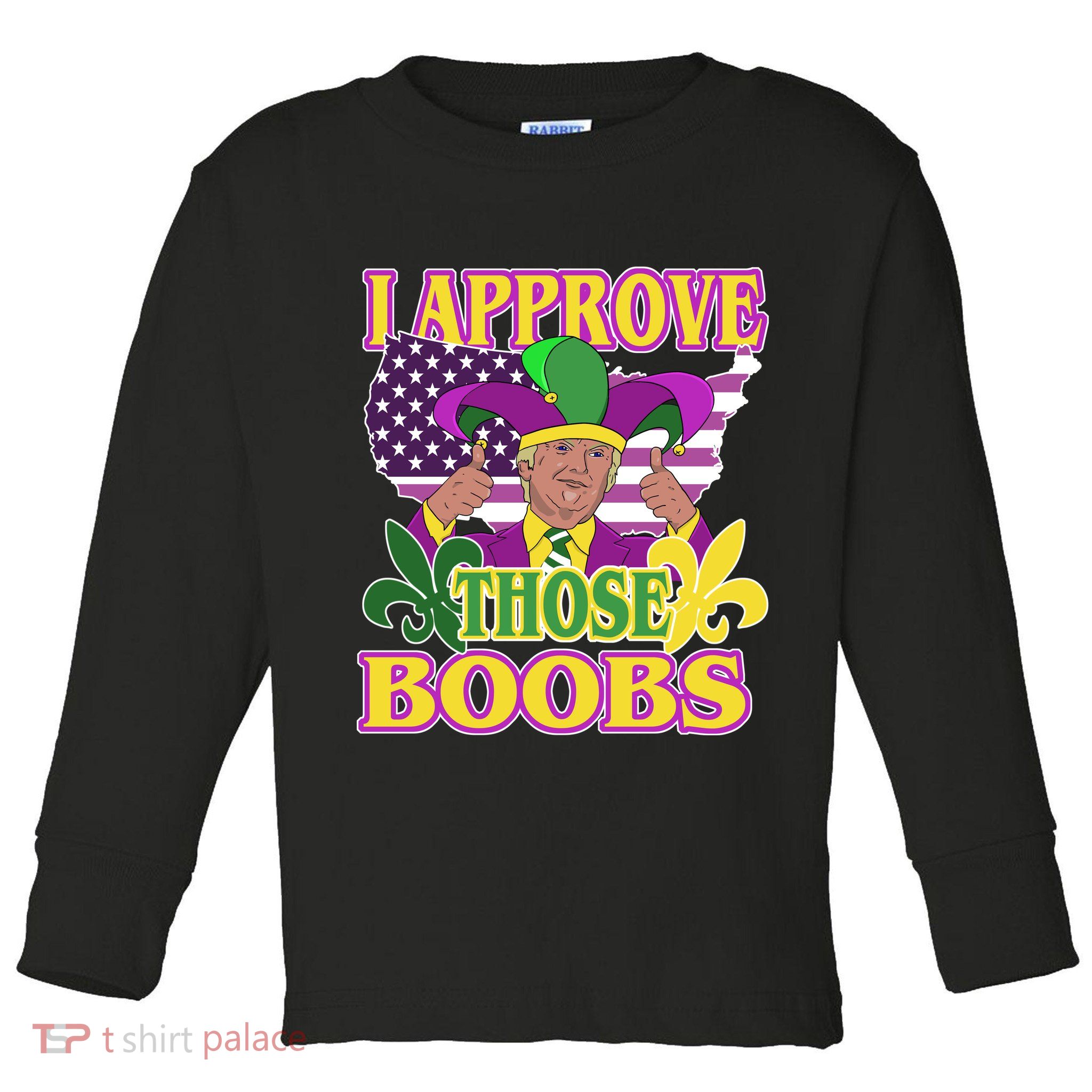 Funny Trump Mardi Gras Boobs Toddler Long Sleeve Shirt