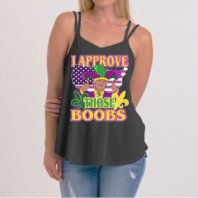 Funny Trump Mardi Gras Boobs Women's Strappy Tank