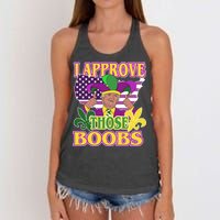 Funny Trump Mardi Gras Boobs Women's Knotted Racerback Tank