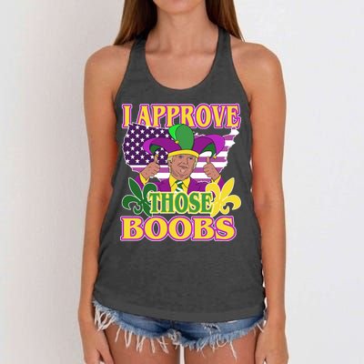 Funny Trump Mardi Gras Boobs Women's Knotted Racerback Tank