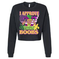 Funny Trump Mardi Gras Boobs Cropped Pullover Crew