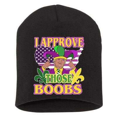 Funny Trump Mardi Gras Boobs Short Acrylic Beanie