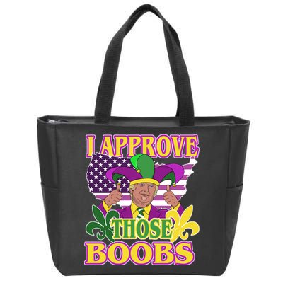 Funny Trump Mardi Gras Boobs Zip Tote Bag