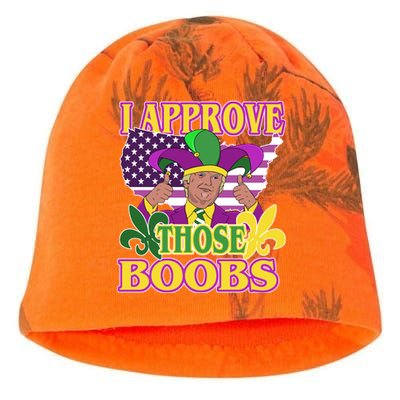 Funny Trump Mardi Gras Boobs Kati - Camo Knit Beanie