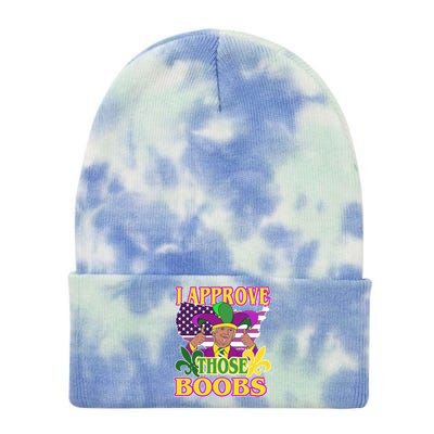 Funny Trump Mardi Gras Boobs Tie Dye 12in Knit Beanie