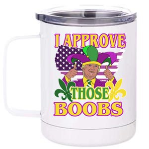 Funny Trump Mardi Gras Boobs 12 oz Stainless Steel Tumbler Cup