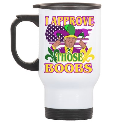 Funny Trump Mardi Gras Boobs Stainless Steel Travel Mug