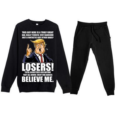 Funny Trump Really Terrific Very Handsome Father's Day Premium Crewneck Sweatsuit Set