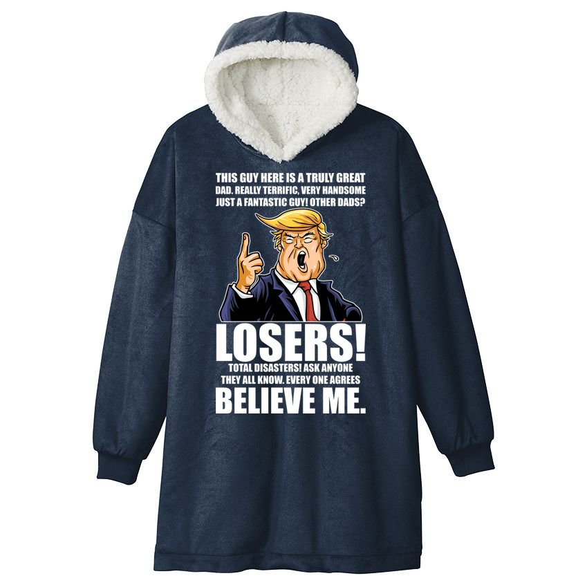 Funny Trump Really Terrific Very Handsome Father's Day Hooded Wearable Blanket
