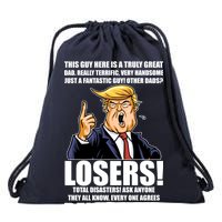 Funny Trump Really Terrific Very Handsome Father's Day Drawstring Bag