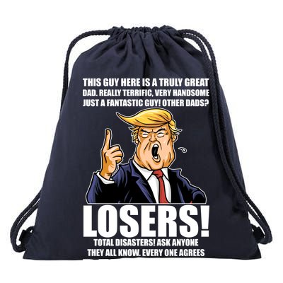 Funny Trump Really Terrific Very Handsome Father's Day Drawstring Bag