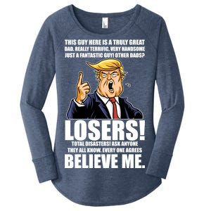 Funny Trump Really Terrific Very Handsome Father's Day Women's Perfect Tri Tunic Long Sleeve Shirt