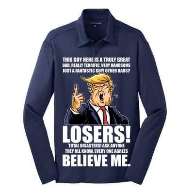 Funny Trump Really Terrific Very Handsome Father's Day Silk Touch Performance Long Sleeve Polo