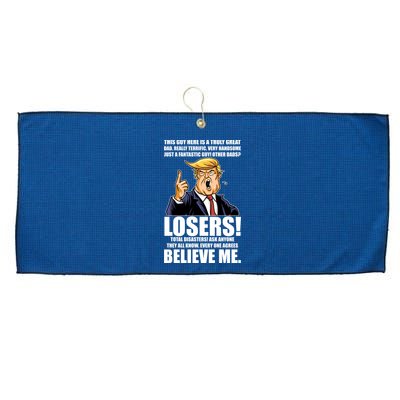 Funny Trump Really Terrific Very Handsome Father's Day Large Microfiber Waffle Golf Towel