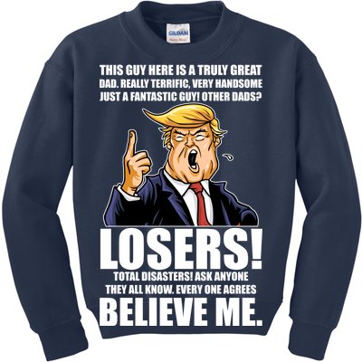 Funny Trump Really Terrific Very Handsome Father's Day Kids Sweatshirt