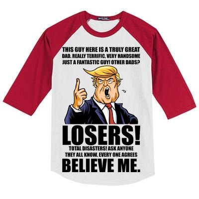 Funny Trump Really Terrific Very Handsome Father's Day Kids Colorblock Raglan Jersey